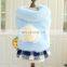 Pet dog cat Autumn and winter design warm check skirt blue noblewoman outfit fur clothing