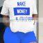 Wholesale Womens with Slogan printing words two pieces workout cycling biker shorts with t shirt sets