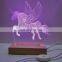 Newest USB 3D LED Lamp Creative Wood Night Lights Table Lamp Wooden Base Acrylic Lamp For Kids