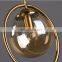 Tonghua Vintage LED Round Glass Shell Plastic Lamp Holder  Metal Ring Pendant Light Modern Gold Home Ceiling Lamp