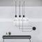 Wrought Iron Chandelier Multi-headed Spider Pendant Lamp Black Metal Tube Decorative Lighting