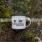 20oz white customized logo decal printing sublimation enamel tea cup and saucer