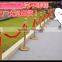 Gold Braided Rope Barrier Pole With Velvet Rope For Crowd Control