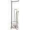 Standing Simple Bathroom Toilet Tissue Paper Roll Storage Holder with Chrome Finish