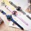 SHENGKE Creative Ladies Watch Original Design Two-tone Dial Leather Band Japan Quartz Watches Custom Logo OEM K0072L-A