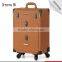 Manufacturer OEM trolley makeup artist case with functional wheels rolling and mirror