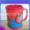 Pvc mug cup with ABS cup and soft pvc grip