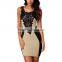 color combination dress brazilian party dresses modern kebaya dress color block evening dress short black beaded applique dress                        
                                                Quality Choice