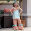 New Fashion Baby Clothing Set Kids Chevron Summer pant set Lovely ruffled pant sets for little girls