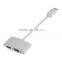 white DisplayPort DP To VGA & HDMI 2-in-1 Combo Cable TV AV HDTV Converter for PC