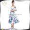  Newest Fashion Prom Dress Ladies Midi Clothes With Floral Print