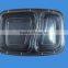 2-comaprtment Disposable black lunch box with transparent lid