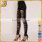 Black ripped leggings for woman