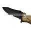 Pocket Knife with black coated Blade& camouflage coating on aluminum handle