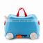 Eco-friendly PP Kids' Ride-on Luggage Cute Baby Riding On Suitcase with Pedals and 360 Degree Wheels