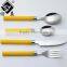 Wholesale 24PCS Stainless Steel PP Plastic Handle Flatware Set With Plastic Tray