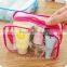 pvc cosmetic bag clear zipper promotional pvc toiletry folding travel Makeup cosmetic bag with zipper closure