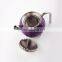 stainless steel 18/8 sprayed color food safety round 750ml tea pot/water kettle with three legs