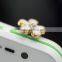rhinestone dust plug luxurious flower earphone dust,promotion gift A135