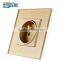 Toughened glass panel french electrical socket