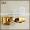 17338 Wholesale Suqare Design Gold Bathroom Accessories Wall Mounted Tumbler Holder