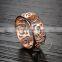 Rose gold plated stainless steel hollow round ring fashion women ring wedding jewelry 6210031
