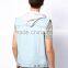 Man light bule denim jacket vest with hoodie (LOTJ267)
