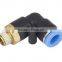 male threaded plastic tube fitting, male elbow ,compact one -touch tube fitting , push in tube fitting