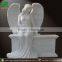 White Marble Hand Carved Angel Tombstone