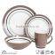 16pcs for 4person solid color with circle grace designs ceramic dinnerware set