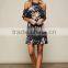 Adorable Off Shoulder Dress For Ladies Night Out Polyester Spandex Blend Black Floral Cold Shoulder Dress