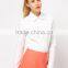 China Supplier OEM ODM 2015 Customized Long Sleeve New Fashion Scallop Collar White Shirt