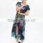 Wholesale chromatic wrinkle clothing slimming A-line dress for lady