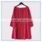 Fashion red linen ladies winter one piece dress of large size