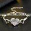 Custom best friend bracelet 2016 newset best friend bracelet high end crystal heart bracelet for Thanksgiving Day's gift