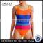 Stripe U Back One Piece Swimsuit Customizable Rainbow Of Stripes Color Blocks Swimsuit 80% Nylon 20% Elastane Lined Ladies Swim