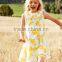 Summer 100% Cotton Bbay Girl Dresses Children Round Neck Sleeveless Dress Boutique Girl Clothing