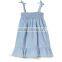 Solid Color Ruffle Baby Clothes Suspenders Wholesale High Quality Girl Casual Kids Dress