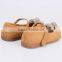 2016 Sheepskin rose flower kids non-slip flat shoes