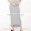 plus size women plain long maxi maternity skirt