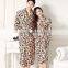 Shaoxing Colorful Luxurious Knitted Flannel Fleece Leopard Bathrobe