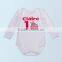 2017 new birthday party long sleeves baby romper,cartoon embroidery, white t-shirt baby set , romper from1 to 2 years