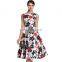 2016 BAIYIMO Sleeveless Midi Floral Print Women Evening Party Casual Cotton Dress
