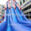 Blue double side inflatable slide with mesh