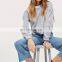 Dongguan City Jin Ying Apparel Wholesale Autumn Long Sleeve Embroidered Sweat Tops for Women Grey Marl