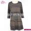 Long Sleeve Round Neck Stripe Plus Size Fashion Women Dresses