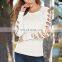 Latest Designs Knot Sleeve Custom Plain Crewneck Sweatshirt For Women