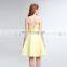 New Arrival Beads Sweetheart Sleeveless Yellow Party Dress Short Ladies Cocktail Dresses