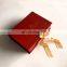 Large 30x20x10cm Folding red Cardboard Boxes Flat Pack With Logo gold Stamping Ribbon Closure