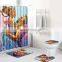 Europe style couples antislip  bathroom sets with shower curtain and rugs new